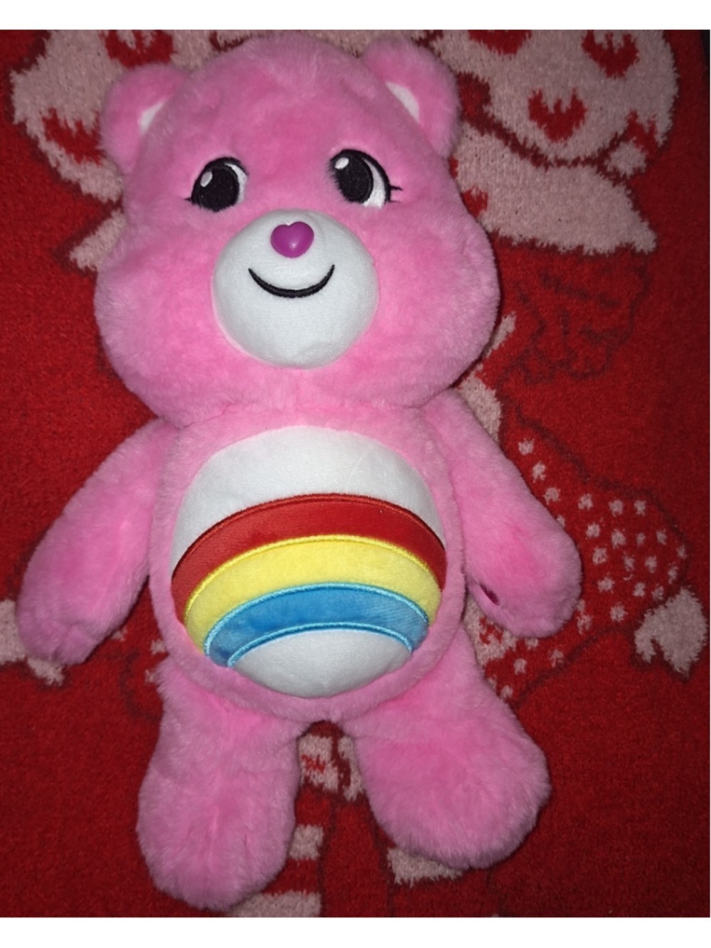 Pink Plush Care Bear Cheer Bear 13 in.